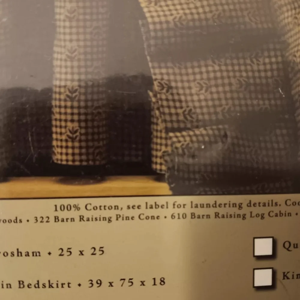 Donna Sharp Home Chocolate Gingham #610 Twin Bed skirt Bedding Linens